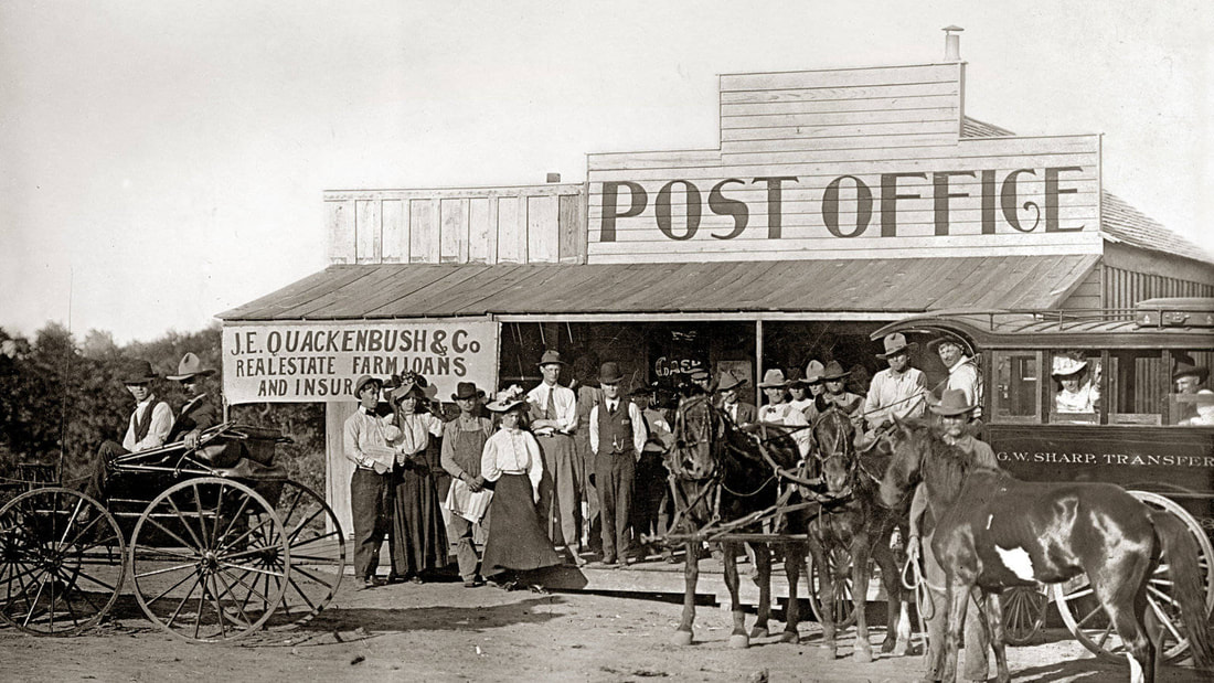 Vintage photograph of a post office